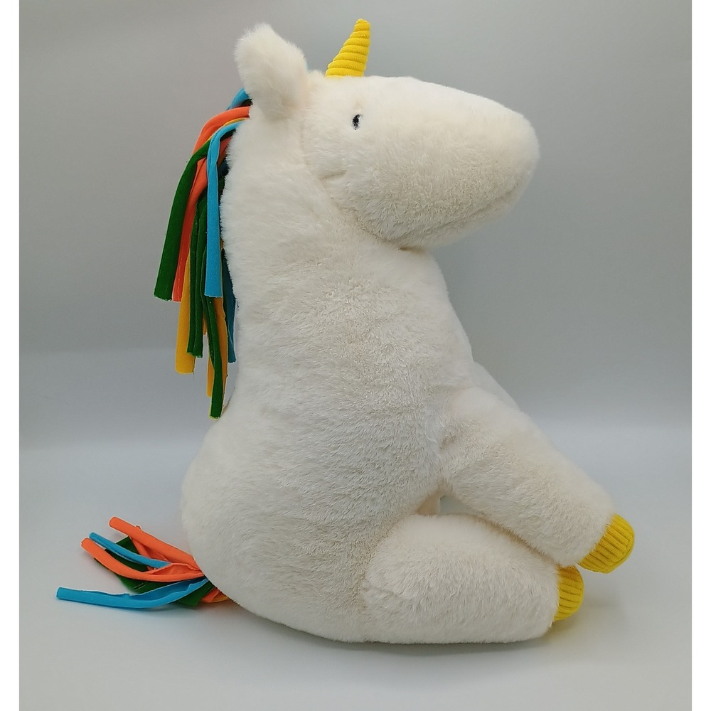 14" TARGET Giggle Scape White Multi Colored Mane Yellow Feet Plush Unicorn B3